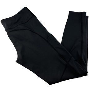 FORNIA Womens Black Athletic Capris Cropped‎ Leggings Pants Side Pocket Size XL